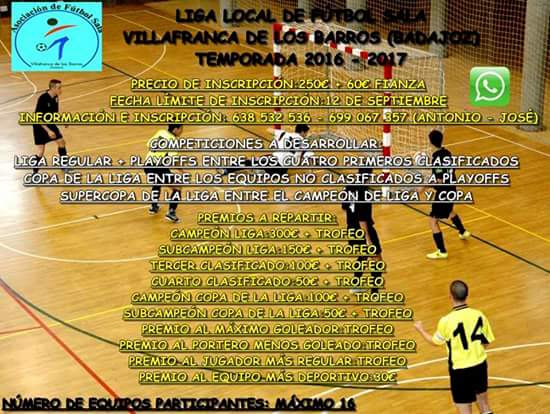 El partido Subconclimas FS -Desguace 'Los Varales' abre esta tarde la temporada en la Liga Local de Fútbol Sala