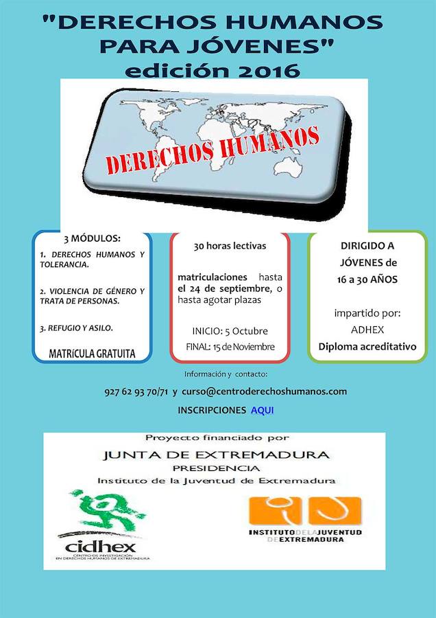 Abierto el plazo de inscripción para participar en el curso online ‘Derechos Humanos para Jóvenes’