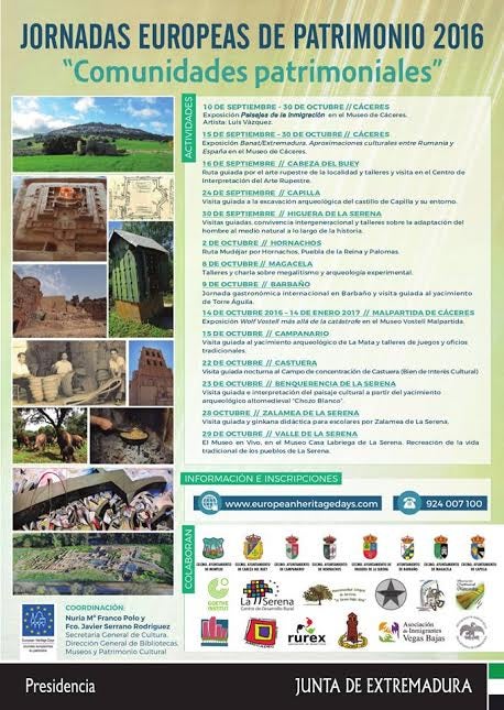 Jornadas Europeas de Patrimonio en La Serena, ‘Comunidades Patrimoniales’