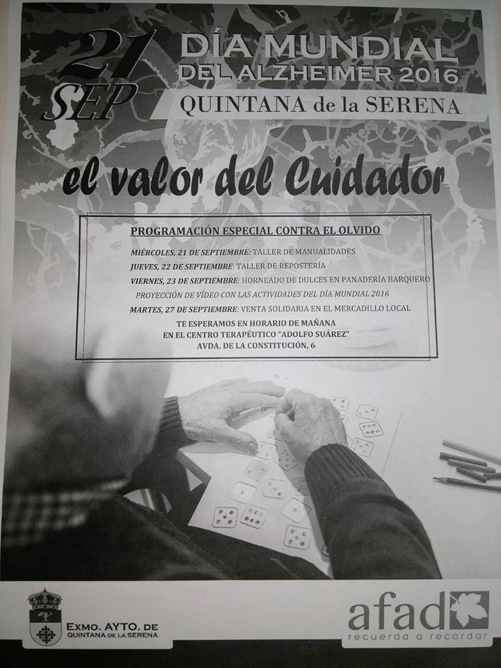 El Centro Terapéutico ‘Adolfo Suárez’ desarrollará diversas actividades con motivo del Día del Alzheimer