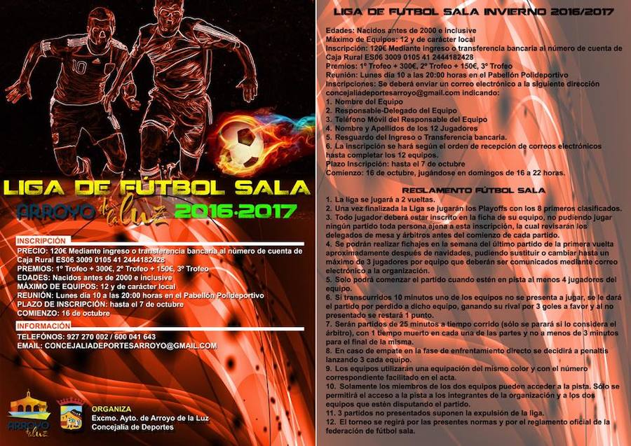 Abierto el plazo de inscripción para la Liga de Invierno de Fútbol Sala