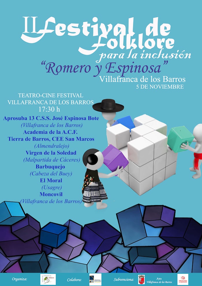 El Festival de Folklore para la Inclusión “Romero y Espinosa” se celebrará en Villafranca el 5 de noviembre