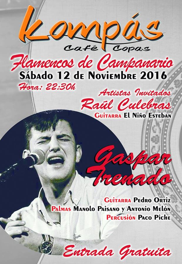 El cantaor local Gaspar Trenado actúa el sábado en Kompás