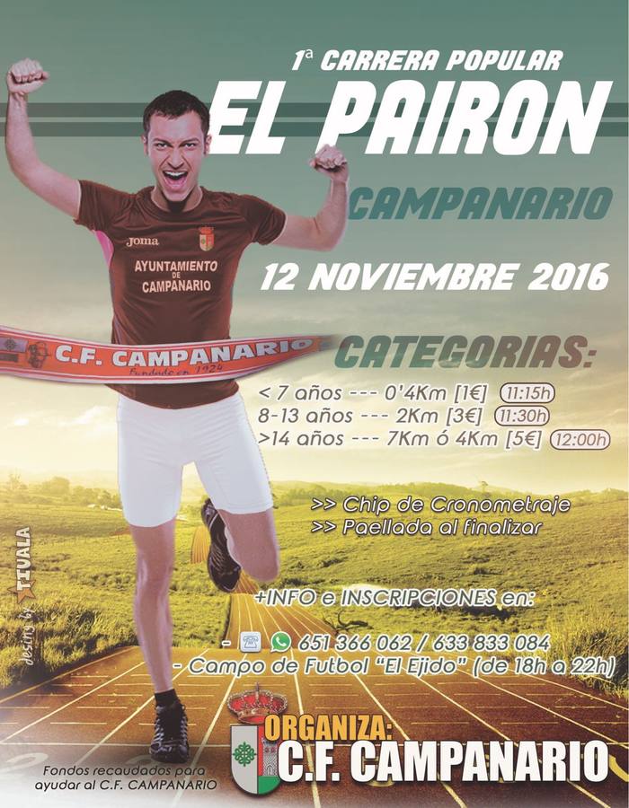 El CF Campanario organiza el sábado la I Carrera Popular El Pairón