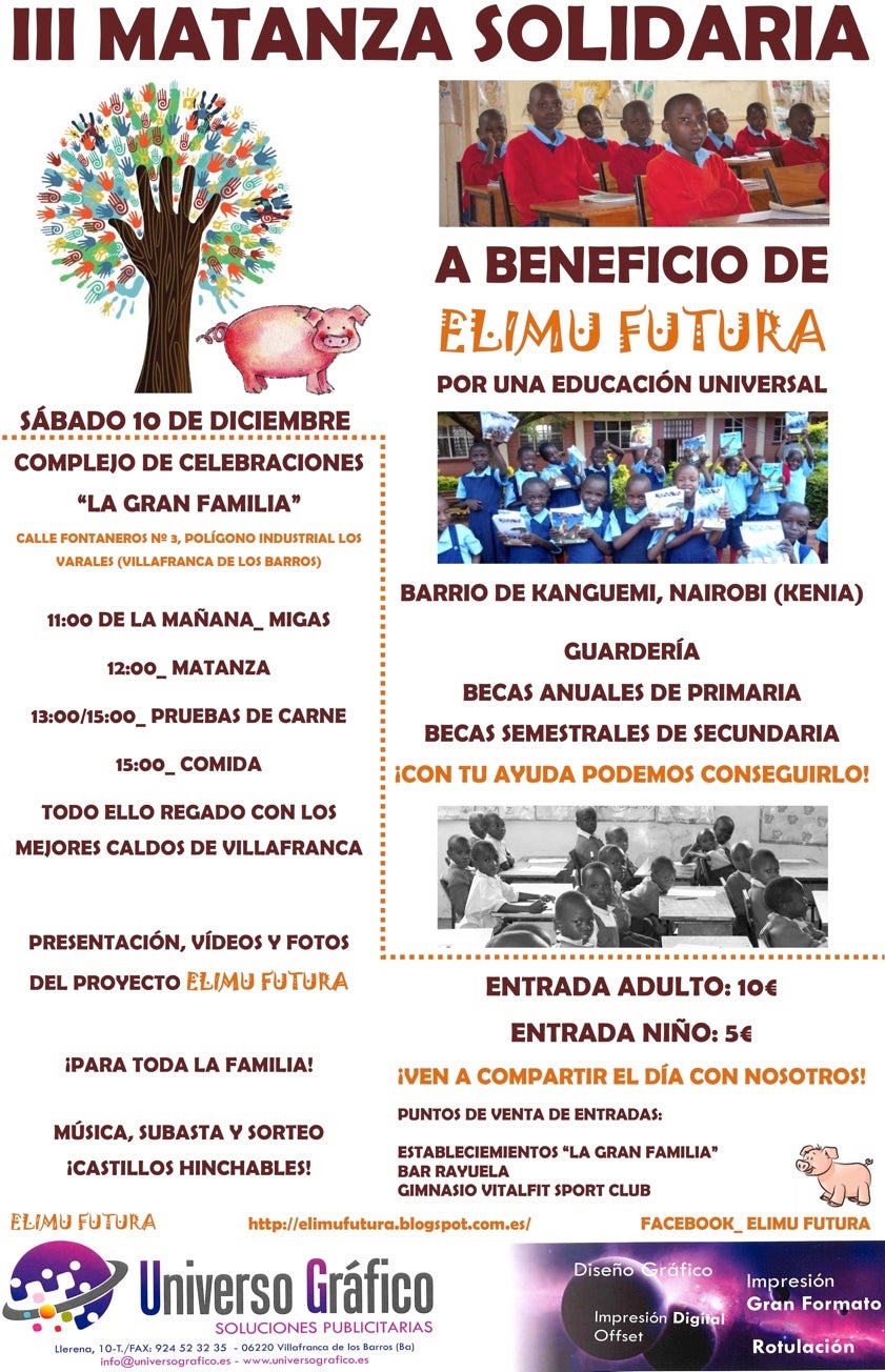 En marcha la III matanza solidaria a beneficio de Elimu Futura