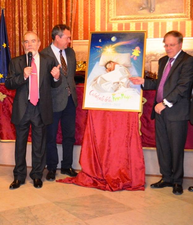 Eduardo Naranjo pone imagen al cartel anunciador de la Cabalgata de Reyes del Ateneo de Sevilla