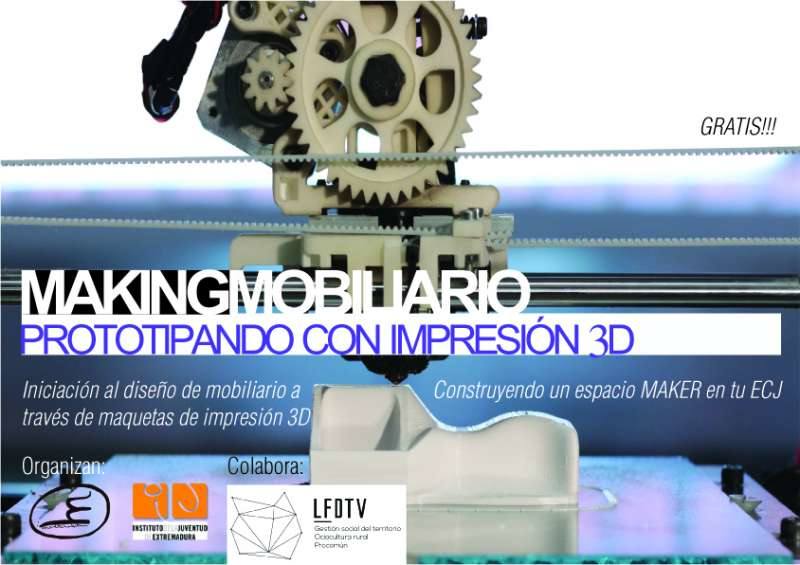 El Espacio de Creación Joven acoge un taller de iniciación al diseño de mobiliario prototipando con impresión 3D