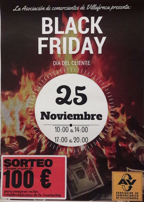 Más de 60 comercios se sumarán hoy al 'black friday' o Día del Cliente que este año organiza la Asociación de Comerciantes de Villafranca