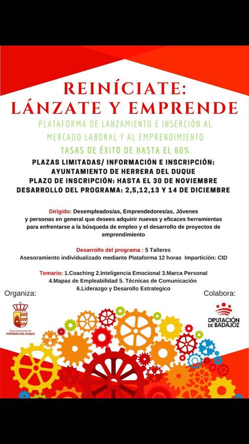 Desde el Ayuntamiento apuestan por la empleabilidad y el autoemprendimiento a través del programa: “Reiniciate: lánzate y emprende”