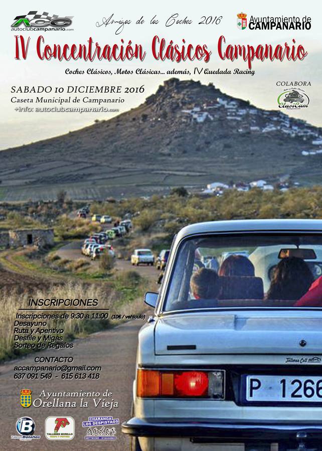 El sábado 10 regresa a Campanario la Concentración de Coches Clásicos