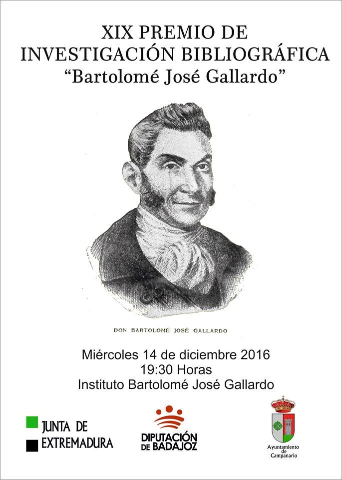 Hoy se da a conocer el fallo del Premio Bartolomé José Gallardo