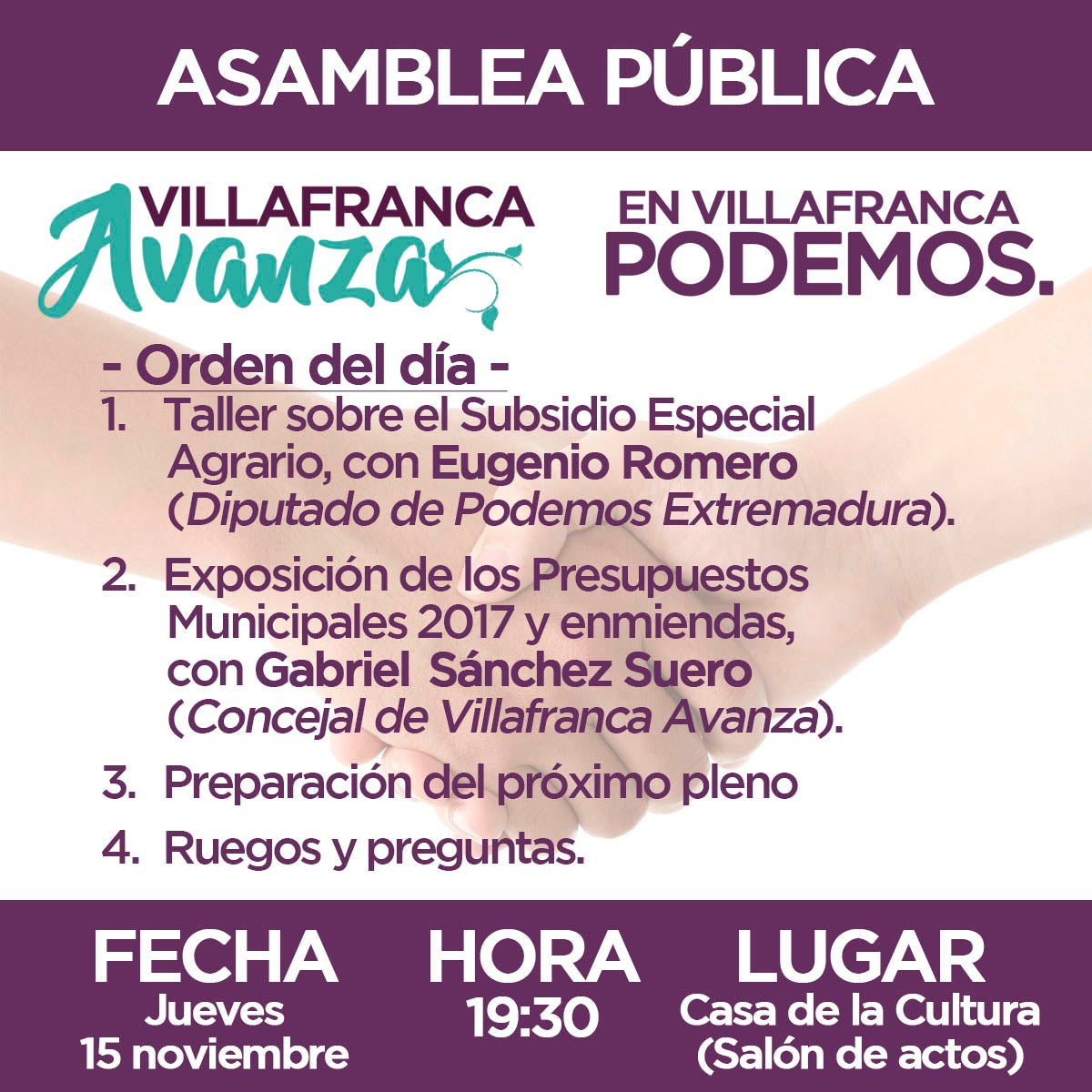 Villafranca Avanza publica un video con la intencion de aclarar los hechos relacionados con el Colegio Rodríguez Cruz