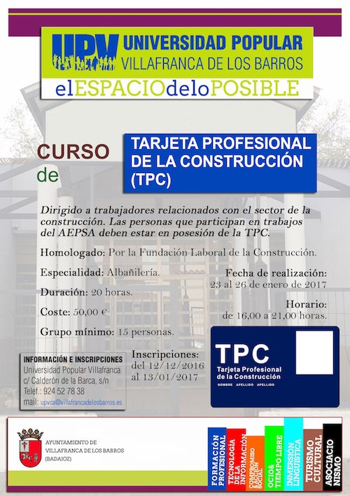 La UPV oferta un curso de TPC Especialidad Albañilería, para trabajadores relacionados con el sector de la construcción