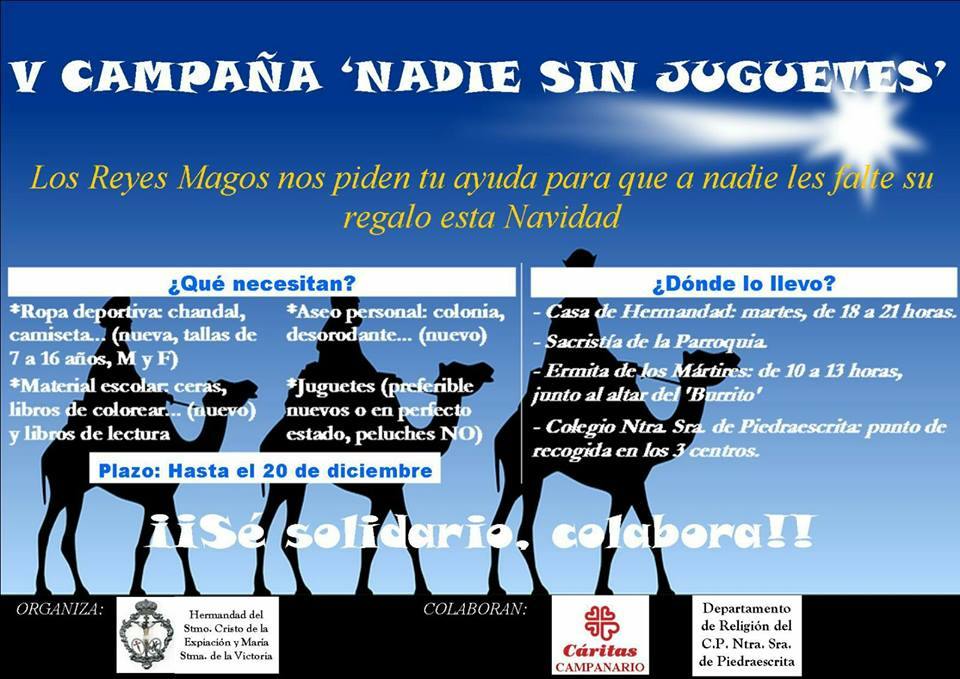 Nueva edición de la campaña de juguetes de la Hermandad de la Expiación