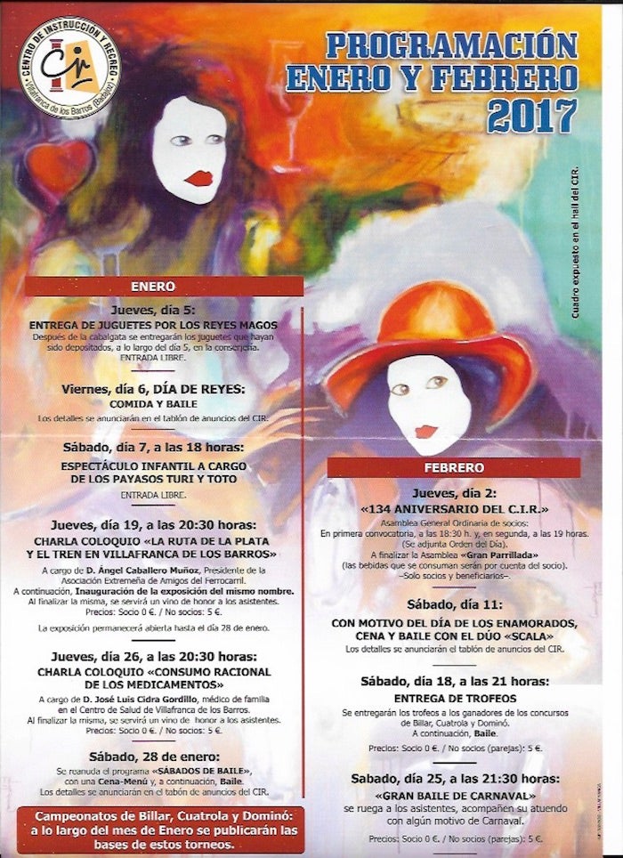 Ya se conoce la programación del CIR para los dos primeros meses de 2017