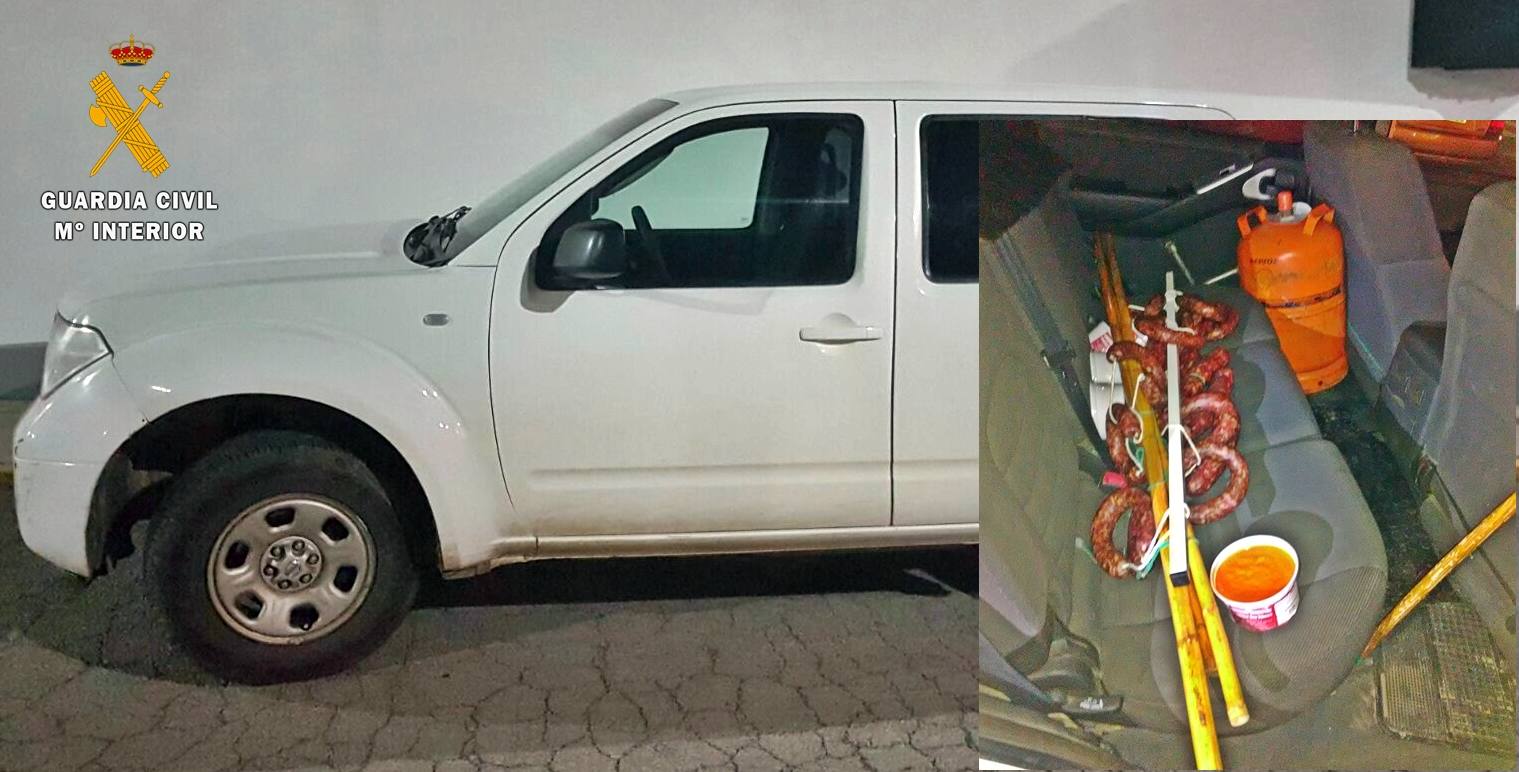 Detenido por la Guardia Civil de Los Santos de Maimona tras sustraer un vehículo y productos de alimentación