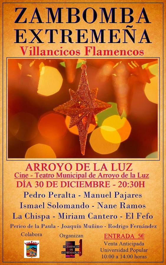 Un espectáculo de villancicos flamencos amenizará la tarde del 30 de diciembre