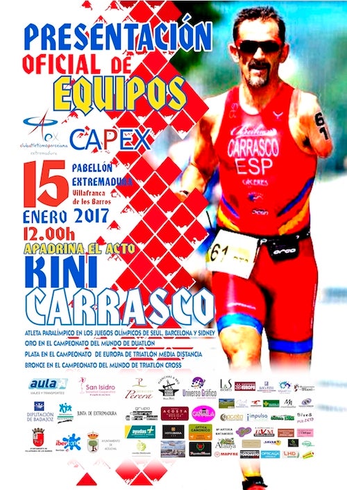 El CAPEX se presenta este domingo con Kini Carrasco, actual Premio del Deporte de Extremadura, como padrino