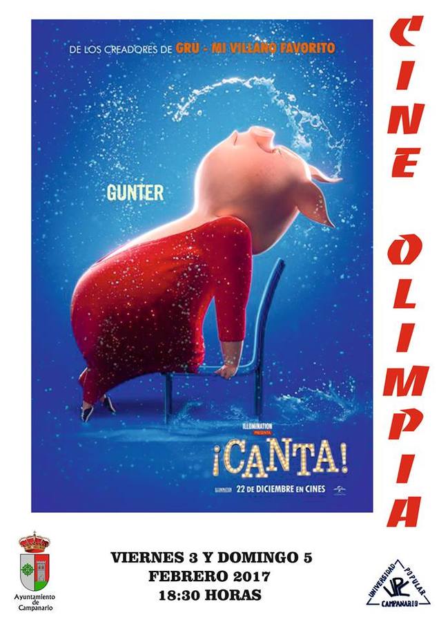 Doble sesión de cine infantil este fin de semana con la proyección de 'Canta'