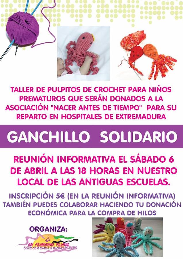 La Asociación de Mujeres elaborará pulpitos de ganchillo solidarios