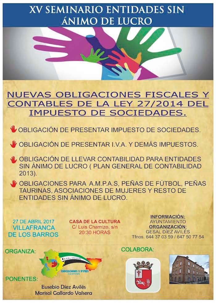 La Casa de la Cultura acogerá el próximo 27 de abril un seminario de entidades sin ánimo de lucro