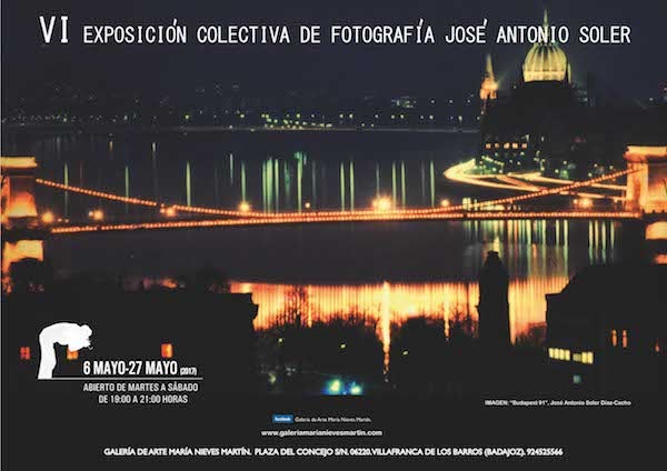 42 fotógrafos presentes en la VI Exposición Colectiva de Fotografía José Antonio Soler que se inaugura esta tarde en la Galería de Arte María Nieves Martín
