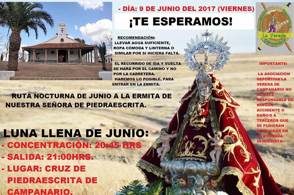 Ruta nocturna con motivo de la luna llena de junio, este viernes 9