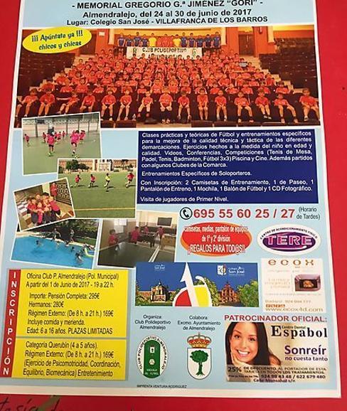 Hoy domingo comienza la XIII edición del Campus de fútbol “Ciudad de Almendralejo - Memorial Gregorio Gª Jiménez 'Gori'