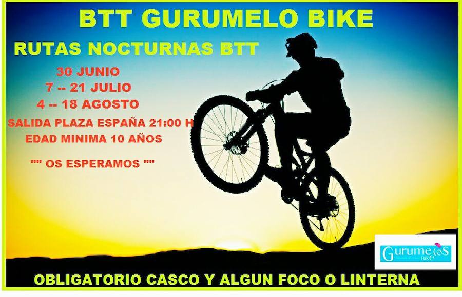 El Club Gurumelo Bike organiza rutas nocturnas veraniegas de BTT