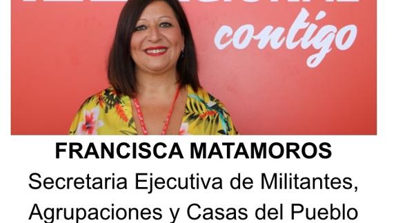 Paqui Matamoros, nueva Secretaria Regional Ejecutiva de Militantes, Agrupaciones y Casas del Pueblo