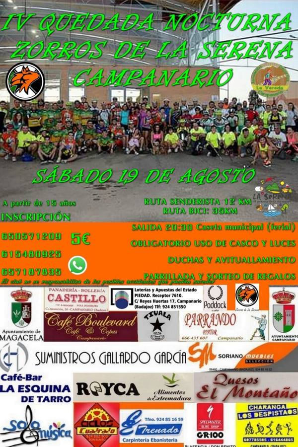 El sábado 19 se celebran dos rutas nocturnas