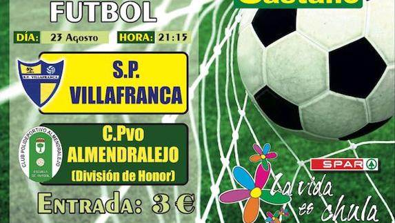 La SP Villafranca juega este miércoles un amistoso ante el C.P. Almendralejo, de División de Honor