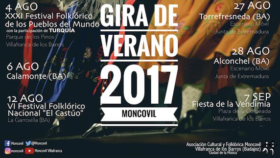 Moncovil actúa hoy domingo y mañana lunes en el escenario móvil de la Junta, en Torrefresneda y Alconchel, respectivamente