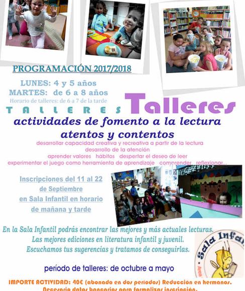 La Sala y Biblioteca Infantil dan a conocer la programación del curso escolar 2017-2018