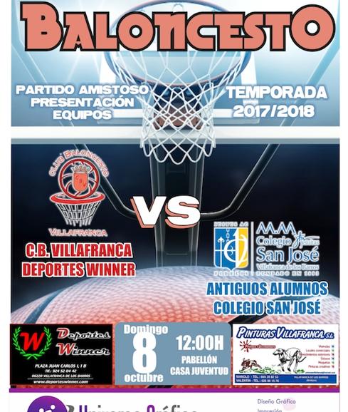 Mañana domingo (12 h.) partido amistoso de preparación entre Club Baloncesto Villafranca y Antiguos Alumnos Jesuitas