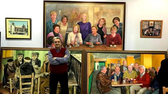 Manuel Bayón dona una nueva pintura para su exposición en el Hogar del Pensionista