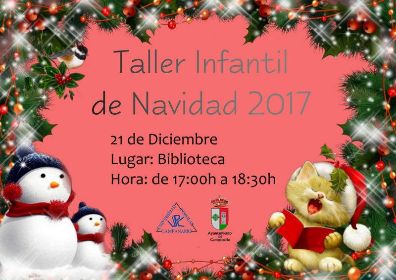 Taller infantil navideño, mañana en la biblioteca