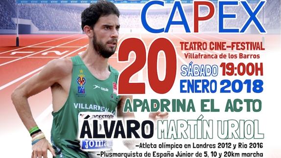 CAPEX se presenta este próximo sábado 20 de enero con el atleta olímpico Álvaro Martín Uriol como padrino de la próxima temporada