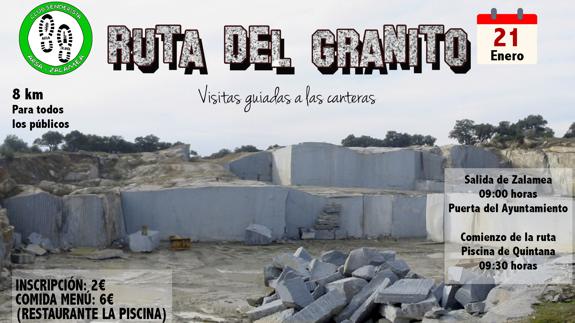 Arsa Zalamea celebra mañana una ruta senderista por las canteras de granito de Quintana