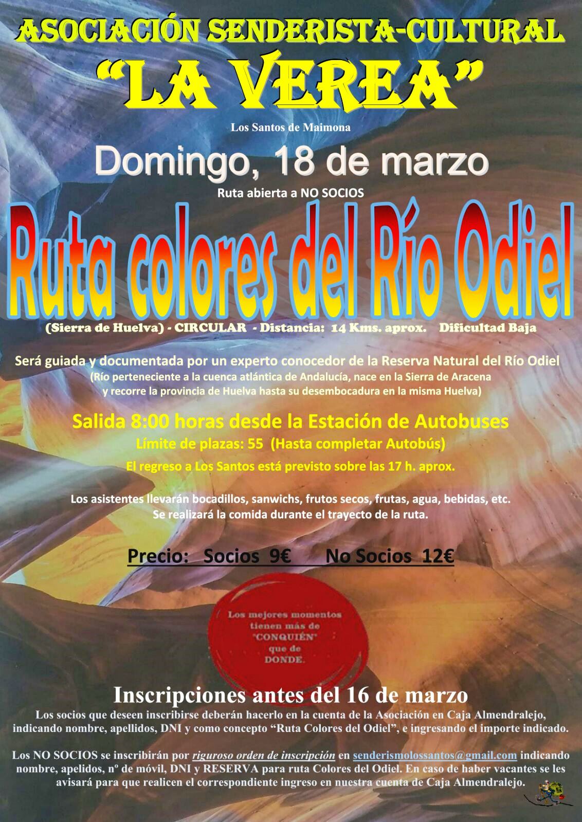 Domingos de rutas senderistas por Cabrera y el Río Odiel
