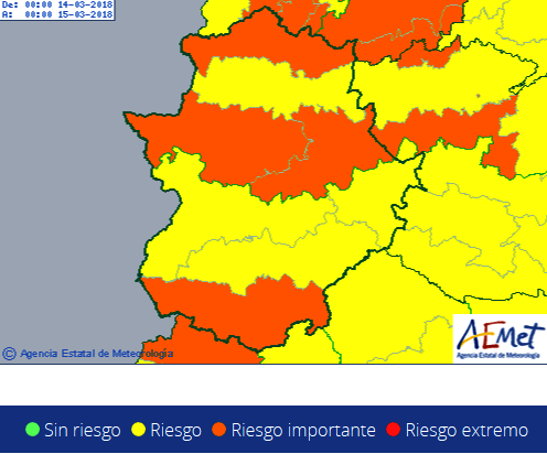 La localidad estará en alerta en nivel naranja por fuertes rachas de viento