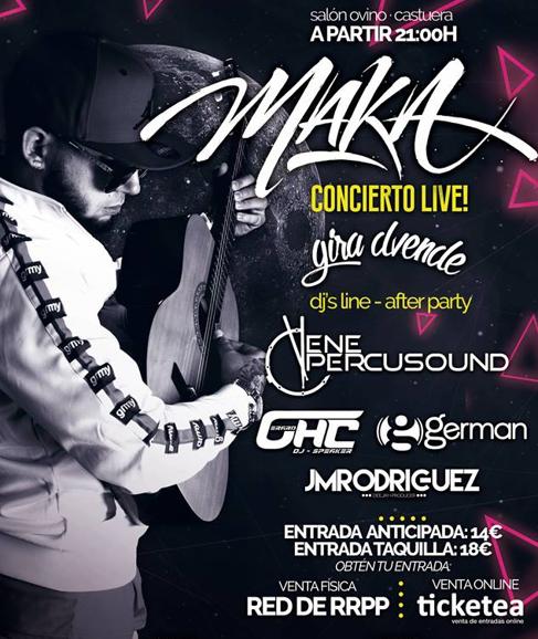 El cantante Maka llega a Castuera con un elenco de artistas invitados