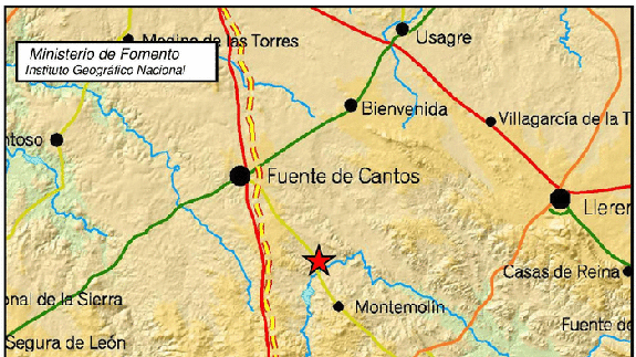 Registrado un pequeño temblor en Montemolín a primera hora de esta mañana
