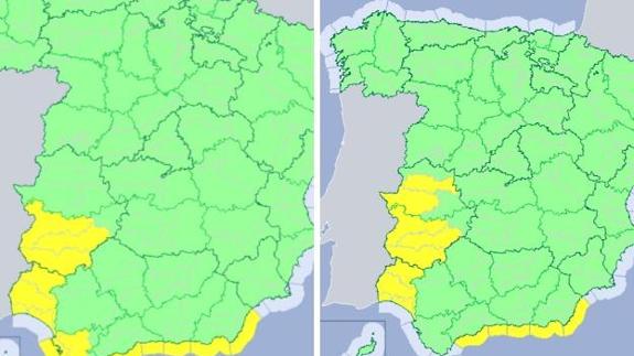 La provincia de Badajoz, en riesgo por lluvias y tormentas este fin de semana