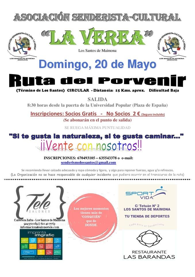 Ruta del Porvenir, este domingo