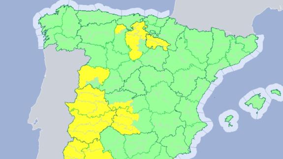 La Aemet extiende el aviso amarillo por tormentas este viernes a toda Extremadura