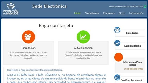 La Diputación de Badajoz extiende el pago con tarjeta a la totalidad de sus servicios
