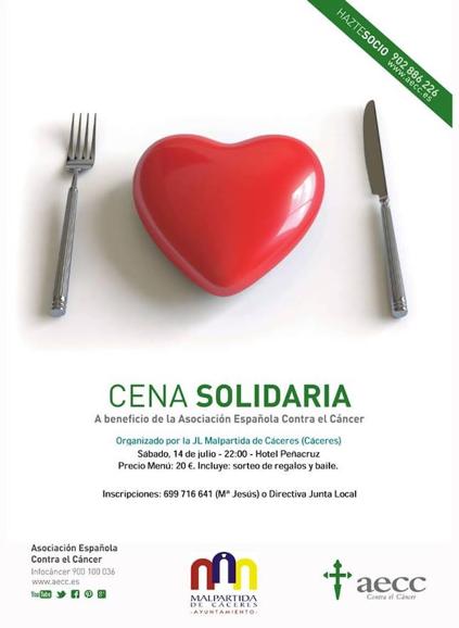 Cena Solidaria en beneficio de la AECC en Malpartida de Cáceres