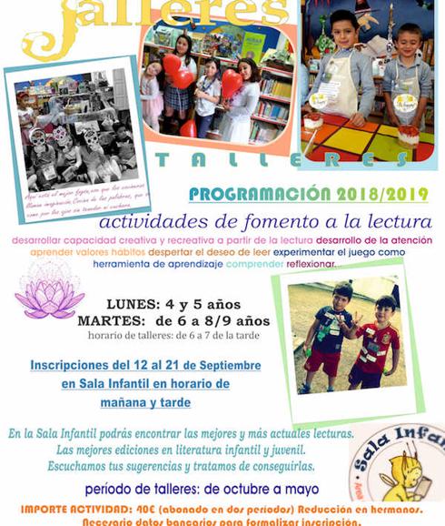 Abierto el plazo de inscripciones de la Sala Infantil de la Casa de la Cultura temporada 2018/2019