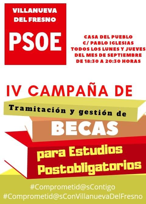 La Agrupación del PSOE desarrolla su IV Campaña de Tramitación y Gestión de Becas
